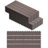 WOLTU Piastrelle per Pavimenti da Esterno Mattonelle Pavimentazione ad Incastro Click-Deck in Legno Composito, con 12 Pannelli da 30x60 cm Marrone