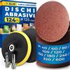 S&R Carta Vetrata Professionale 125mm. Set 120 Dischi Abrasivi 125 mm Grana 40 60 80 100 120 180 240 320 600 Dischi Levigatrice orbitale e smerigliatrice. kit con 2 Platorelli e 2 Adattatori M14