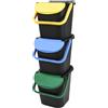 VIRSUS Set 3 Pattumiere a Torre per Raccolta Differenziata 1587, misura 40x40x43 cm, Capacità 30 Litri, Bidoncini Spazzatura Salvaspazio Impilabili, 2 Maniglie, Colori Giallo, Verde e Azzurro