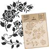 NAKLEO Stencil di Pittura Artigianato, A4 21x30cm Rosa Fiore Natura, Fai da te Modelli Plastica e Riutilizzabili, Arte Scrapbooking Geometrico Decorazioni Casa, Pareti Muro Legno Mobili