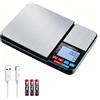 Wigearss Bilancia da Cucina Digitale a Doppia Piattaforma 10kg/1g e 500g/0.01g, Bilancia da Cucina di Precisione con 7 Unità, Funzione di Conteggio e Tara