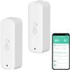 Zecamin Termometro Hygrometro WiFi, smart di Temperatura e umidità con monitoraggio tramite app remota,sensore di temperatura e umidità interno con esportazione di dati di archiviazione,compatibile Alexa.2PCS
