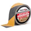 FIXCHORD Nastro di sicurezza antiscivolo, 5m*50mm nastro ad alta aderenza per interni ed esterni, strisce antiscivolo per scale e rampe, impermeabile ad alta trazione, grana 80, giallo e nero
