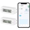 Zecamin Termometro igrometro digitale Smart, sensore di temperatura e umidità WiFi con avvisi dell'app, misuratore di temperatura per stanze con archiviazione ed esportazione dei dati, compatibile Alexa.2PCS