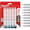 Sharpie S-Gel | Penne Gel per Scrittura | Punta Media (0,7mm) | Inchiostro di Colori Assortiti | Fusto Bianco Perla | Confezione da 8