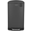 Les Collectors Pattumiera da cucina a pedale N°831, Acciaio inox, Capacità 40 L, Compatibile con sacchi 50 L, Compatta, Chiusura silenziosa, Secchio estraibile, Finitura opaca, Grigio antracite