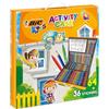 BIC Kids Activity Case - 24 Matite per Colorare/24 Pennarelli/16 Pastelli a Cera e 36 Adesivi da Colorare
