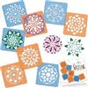 NAKLEO Stencil di Pittura per Bambini, 8 Pezzi 15x15cm Mandala, Modelli Plastica e Riutilizzabili di Disegno Creativo, Sagome DIY Decorazione Arte e Artigianato, Carta Muro Legno Tessuto