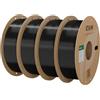 eSUN Filamento PLA 1,75 mm, filamento modificato per stampante 3D PLA, precisione dimensionale +/- 0,03 mm, bobina da 1 kg (2,2 libbre) filamento di stampa 3D (Nero, 4KG)