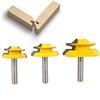 BIGP 3Pcs 8mm Gambo Frese per Scanalature 45° Lock Mitre Router Bits, diametro 1-3/8", 1-1/2", 2" Punte di Falegnameria, Frese Trapano Lavorazione del Legno Strumenti