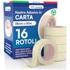 DNK TRADE Nastro Carta 38mm x 50m per Imbianchini Carta Gommata Professionale Riciclabile per Mascheratura Pittura e Imbiancatura - 16 Rotoli