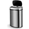 Juskys cestino elettrico e impermeabile da cucina con sensore di movimento, coperchio automatico, forma rettangolare - 50 L - Argento