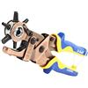 S&R Pinza Fustellatrice Professionale Fori Ovali e Tondi per Cuoio, Cinture, Scarpe, Borse in pelle (3 Fustelle Tonde / 3 Fustelle Ovali)