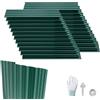 LZQ 24 pannelli per tetto, lamiera trapezoidale, 129,5 x 45 cm, 14 m², pannelli ondulati zincati, lamiera di acciaio, lamiera profilata per tetto, colore verde
