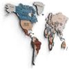 Giallobus - MAPPA DEL MONDO - DECORAZIONE DA PARETE IN LEGNO MDF (MDF Cartina politica Multicolor Wood, 130L x 72l cm)