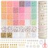 RUBY Perline per bracciali, perline di vetro color crema da 3 mm, set di braccialetti fai da te, bracciali, perline, gioielli, set di ciondoli per adulti, per feste, vacanze, compleanni, ecc