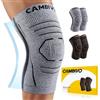 CAMBIVO Ginocchiera Stabilizzante Leggera (75g) in Maglia 3D Traspirante, 2 Pezzi Tutore Ginocchio con Stabilizzatori Laterali Flessibili, Compressione Graduata per Corsa Palestra Trekking Recupero