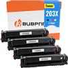 Bubprint Cartuccia Toner compatibile per HP Color LaserJet Pro M254dw M254nw M254dnw MFP M280nw M281fdw M281fw 203X 203A CF540X CF541X CF542X CF543X (4 Pack)