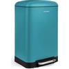 Les Collectors Pattumiera da cucina a pedale N°534, acciaio inox, capacità 20 L, compatibile con sacchi 30 L, contenitore interno rimovibile, finitura mat, resistente, chiusura silenziosa, Turchese