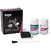 Kaps Tinta Super Color + Preparatore (25 ml ognuno), Colorante Professionale per Pelle Naturale, Tela, Ecopelle, Nutre e Ripara le Scarpe in Pelle (165 - Turchese)