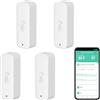 Zecamin Termometro Hygrometro WiFi, smart di Temperatura e umidità con monitoraggio tramite app remota,sensore di temperatura e umidità interno con esportazione di dati di archiviazione,compatibile Alexa.4PCS