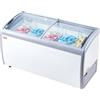 VEVOR Vetrina per Gelato Commerciale 460 L Congelatore Mobile con Piano in Vetro, Armadietto per Gelato per Ristorante, 5 Cestelli Metallici, 2 Porte Scorrevoli in Vetro, Ruote con Bloccaggio, Bianco