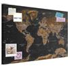 murando - Pannello di Fibra con Puntine - Mappa del Mondo 90x60 cm 1 Pezzo - Bacheca & Quadro su tela in un uno - Decorativo per Parete - Lavagna per le Note Ufficio - Viaggio Planisfero k-A-0206-v-a