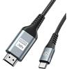 AviBrex Cavo USB C a HDMI 0.5M,Cavo USB Tipo C a HDMI 4K UHD Compatibile Thunderbolt 5/4/3 con i Phone 17 16 15 Pro/Max,MacBook Pro/Air 2020,iPad Air,iPad Pro,Galaxy S26 S25 S24 a S20,iMac,XPS,Surface,Dell,HP