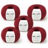 Kalapanta 5 Gomitoli Mohair e Seta per lavoro a maglia, Lana Gatto Linea Luxury Silk Mohair Made in Italy, 125 gr. (Rosso - 6026, 5)