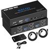 ROFAVEZCO 8K 60Hz 4K 120Hz HDMI 2.1 KVM Switch Dual Monitor USB 3.0 2 Porte con Hotkey 48Gbps HDCP2.3 2x HDMI Extended Display Condividi 2 PC con una tastiera Mous HDR D-olby Vision VRR Telecomando IR