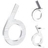 Yafimea numero civico esterno argento 12,5 cm - In alluminio massiccio con superficie spazzolata, adesivo o con viti, impermeabile - Per porta, muro, cancello, recinzione (6/9)