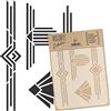 NAKLEO Stencil di Pittura Artigianato, A4 21x30cm Cornici Art Déco Frontiere, Fai da te Modelli Plastica e Riutilizzabili, Arte Scrapbooking Geometrico Decorazioni Casa, Pareti Muro Legno Mobili