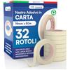 DNK TRADE Nastro Carta 19mm x 50m per Imbianchini Carta Gommata Professionale Riciclabile per Mascheratura Pittura e Imbiancatura - 32 Rotoli