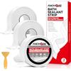 FIXCHORD Nastro Sigillante Impermeabile, 3 Rotoli Sigillante Autoadesivo Nastro, Nastro Autoadesivo in PVC, Bianco Striscia di Tenuta per Cucina, Bagno, Toilette, Angolo di parete 3.2m*38mm