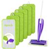 URAQT Panno Mocio, 6 Pezzi Panno Microfibra Pavimenti Mop, Panni lavapavimenti, Riutilizzabile, Lavabile a secco e lavabile in lavatrice，Panno Mocio Ricambio per Casa, Ufficio, Scuola, Auto(verde)