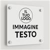 Mr Pubblicità - Targa Personalizzata Plexiglass Personalizzata, Stampata con Logo Testo o Immagine, Insegna, Cartello, Targhetta (Quadrato 20 cm) (BIANCO)