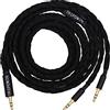 Linsoul Tripowin GranVia Cavo di Ricambio Audio ad Alta Purezza OFC Aggiornato per Cuffie,Lunghezza 1.5m,Doppia Spina da 3.5mm per HE4XX/HE-400i/HE400se/Goldplanar(Nero,3.5mm)
