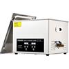CREWORKS 15L Pulitore Ultrasuoni con 450W Riscaldatore Digitale e Timer 360W Vasca Ultrasuon in Acciaio Inossidabile con Modalità Degas e Delicata per Strumenti Utensili e Ricambi Auto