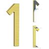 Yafimea numero civico esterno oro 12,5 cm - In alluminio massiccio con superficie spazzolata, adesivo o con viti, impermeabile - Per porta, muro, cancello, recinzione (1)