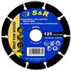 S&R Disco da Taglio per Legno 125 mm. Disco per Flessibile 125mm. Mola da Taglio Circolare TCT Professionale per Smerigliatrice Angolare Taglio Multimateriale, Legno con Chiodi, Cartongesso Plastica.