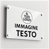 Mr Pubblicità - Targa Personalizzata Plexiglass Personalizzata, Stampata con Logo Testo o Immagine, Insegna, Cartello, Targhetta (25x17 cm) (BIANCO)