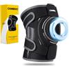 CAMBIVO Tutore Ginocchio con Stecche Laterali, Ginocchiera Ortopedica Regolabile con Foro Rotuleo, Ginocchiera Sportiva Elastica Traspirante Neoprene per Menisco Legamenti Artrite