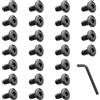 HOTUT Vite a Testa Svasata M6 x 12 mm, 25 Pezzi Viti a Testa Piatta con Esagono Incassato in Acciaio Inox V2A A2 Ossido Nero, Viti a Piatta Macchina Completa Filettatura con Chiave a Brugola