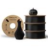Creality Hyper PLA Filament Nero 4KG, Filamento Per Stampanti 3D per La Stampa Ad Alta Velocità, Durevole e Liscio, Prestazioni Di Overhang Accuratezza Dimensionale +/-0,03mm, 4 Rotoli