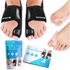 Sports Laboratory Tutore Alluce Valgo - Giorno e Notte - Protezione e Sollievo dal Dolore - 2 Stecche per Alluce Valgo, 2 Raddrizzatori Alluce e 1 Guida Pratica - Regolabile, Nero