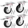 SOTECH 4 pezzi Ruote per il trasporto RED Ø 75 mm (2x ruote piroettanti, 2x ruote piroettanti con freno) Altezza 96 mm Piastra avvitabile 80 x 67 mm Carico 280 kg
