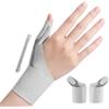 Goldeer 2Pcs Tutore Pollice Destro Sinistro Elastico per Rizoartrosi Mano (Grigio, S)
