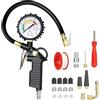 URAQT Manometro Digitale Pressione, 220 PSI Alta Precisione Manometro Pressiones Gomme Pneumatici,Misuratore di Pressiones per Pneumatici,Pneumaticis LCD Pistola Gonfiaggio con 3 Ugelli Gas in Metallo