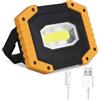 T-SUN Faretto Ricaricabile Portatile T-SUN 2000LM Faro LED Ricaricabile 30W Faretto LED Batteria 3 Modalità Luci da Lavoro Ricaricabile Portatile con USB per Campeggio, Garage, Pesca, Emergenza (1pack)
