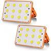 T-SUN Faro LED Portatile Ricaricabile 2 Packs 60W Faretto LED Batteria con 120 COB/4 Modalità/Pannello Solare/USB Luci da Lavoro Ricaricabili a LED per Campeggio, Lavoro, Pesca, Emergenze